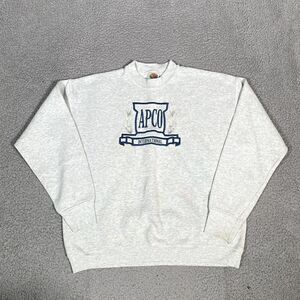 Vintage Apco International Sweatshirt Men's Crewneck Pullover 90s Embroidery L